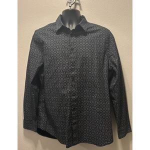 Vintage Men’s Express 1MX Stretch Cotton Size L 16-16.5 Crazy‎ Diamond Pattern